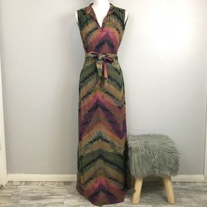 Sweet Pea Multicolored Sleeveless Maxi Dress